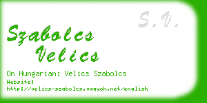 szabolcs velics business card